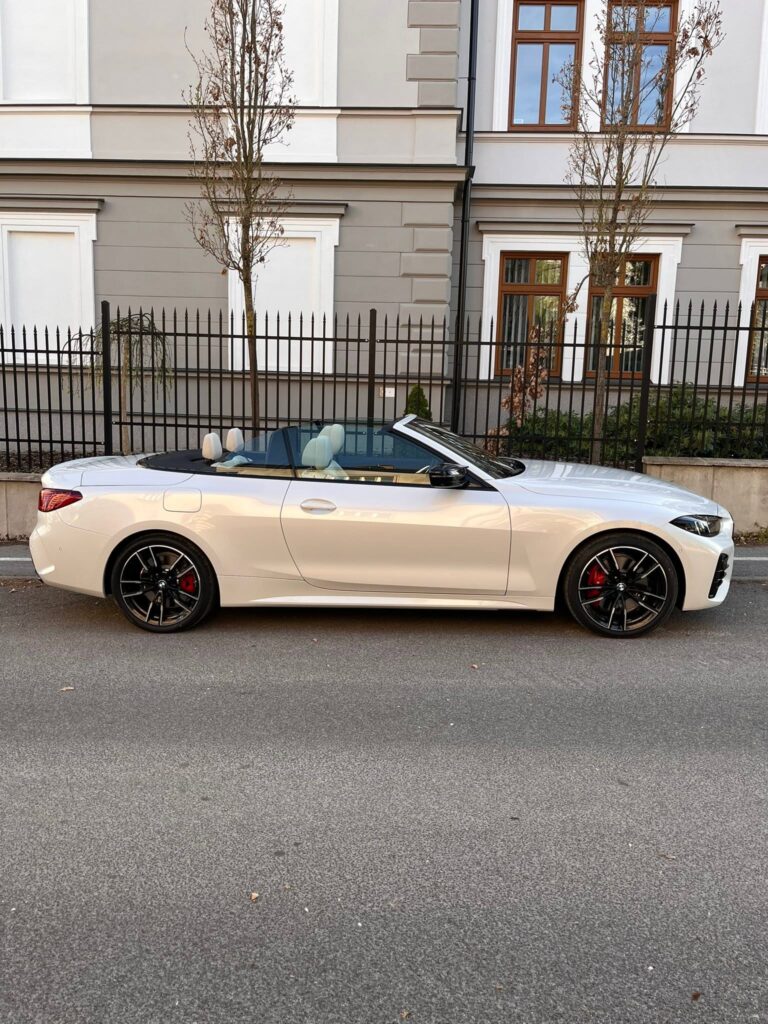 BMW M440i Cabrio z boku – celá karoséria chránená PPF fóliou XPEL