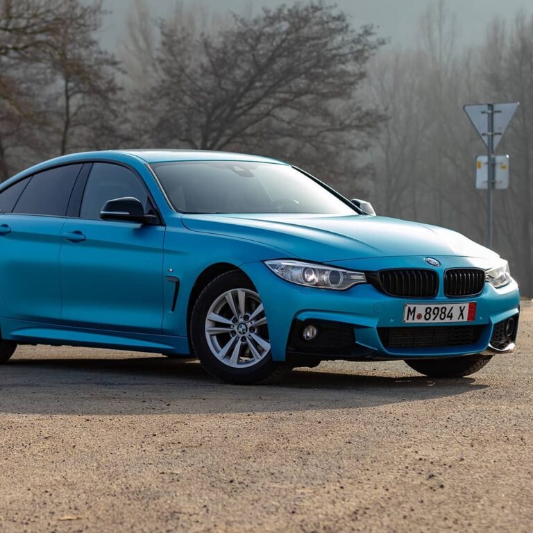 BMW rady 4 Gran Coupé po celopolepe fóliou 3M Satin Ocean Shimmer